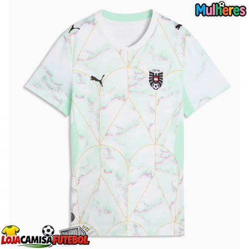 Camisa de Futebol Áustria Equipamento Secundário Mulheres Mundo 2026 Manga Curta